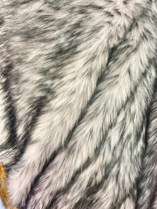 Light Gray husky faux Synthetic Fur upholstery Fabric by the yard 60" wide