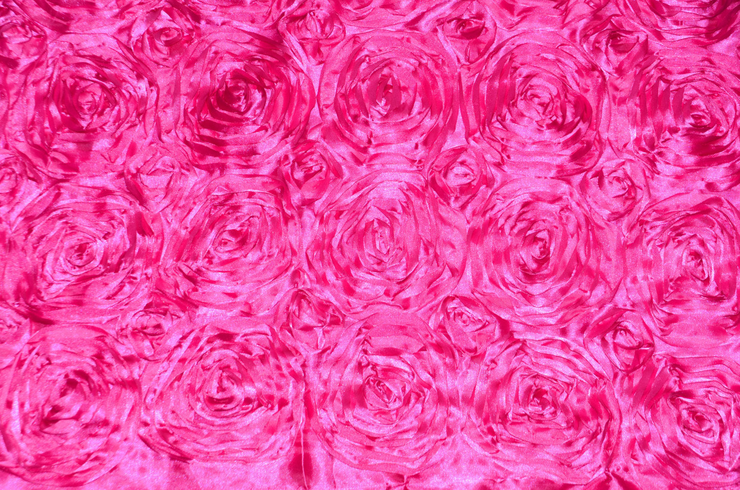 Hot Pink Floral Satin Rosette 54" Wide || Fabric by the Yard