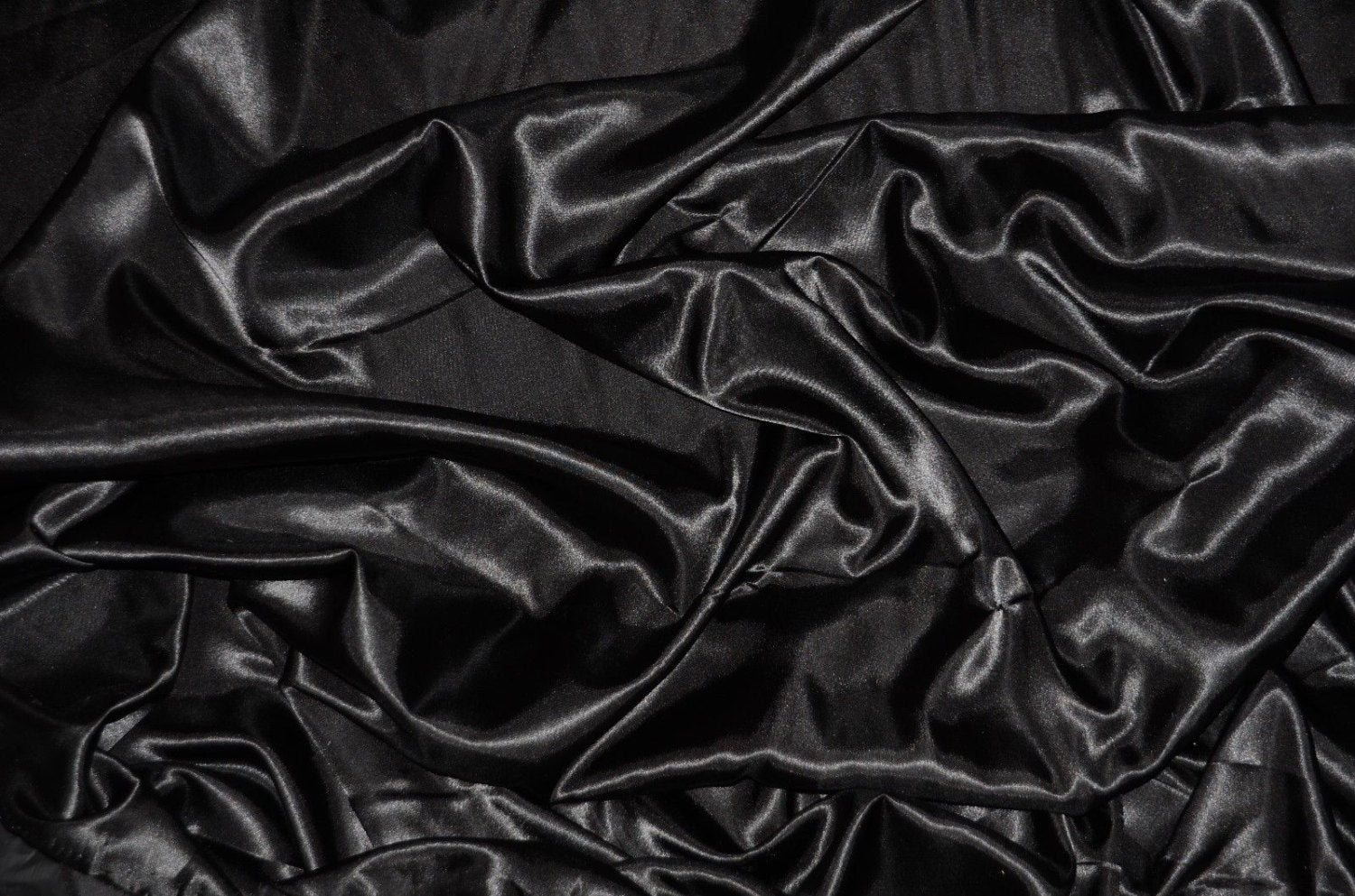 Black Semi Shiny Charmeuse Satin Fabric 60" wide || Fabric by the yard