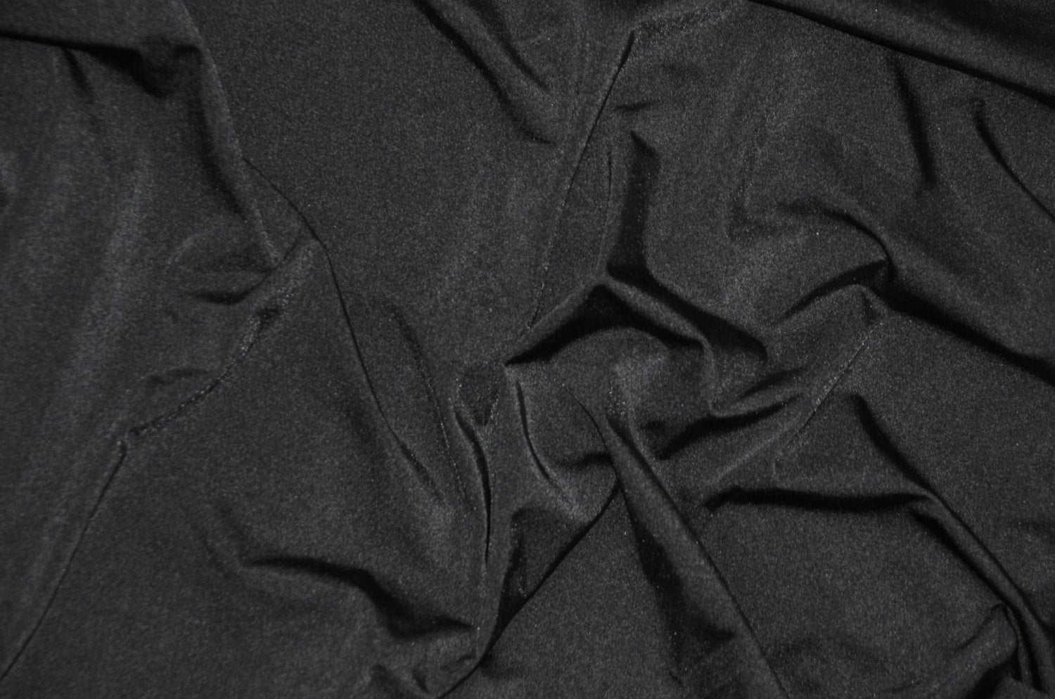Black Shiny Tricot Spandex Lycra 60" Wide || Dance Fabric by the Yard