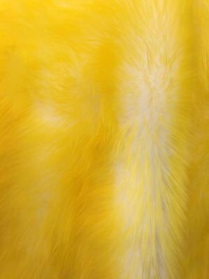 Yellow Tipped White Shaggy Faux Fur Suede Back 108”x60” Throw Blanket || Home Décor