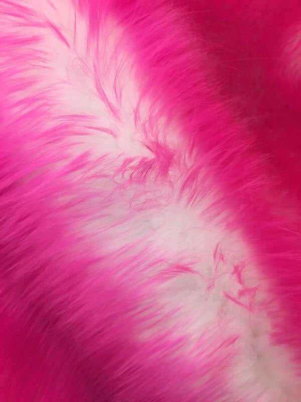 Hot Pink Tipped White Shaggy Faux Fur Suede Back 108”x60” Throw Blanket || Home Décor