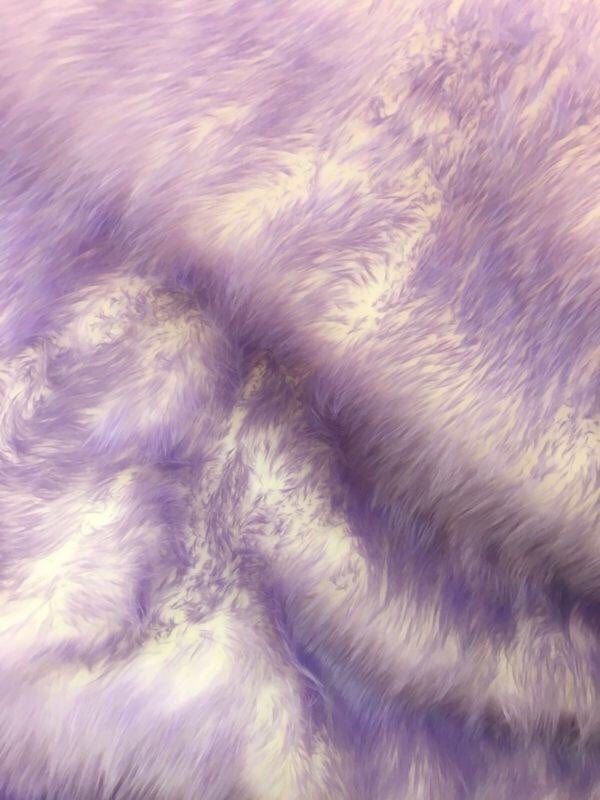 White with Lavender Tips Shaggy Plush Faux Fur Rectangular 8'x10' Area Rug || Home Decor