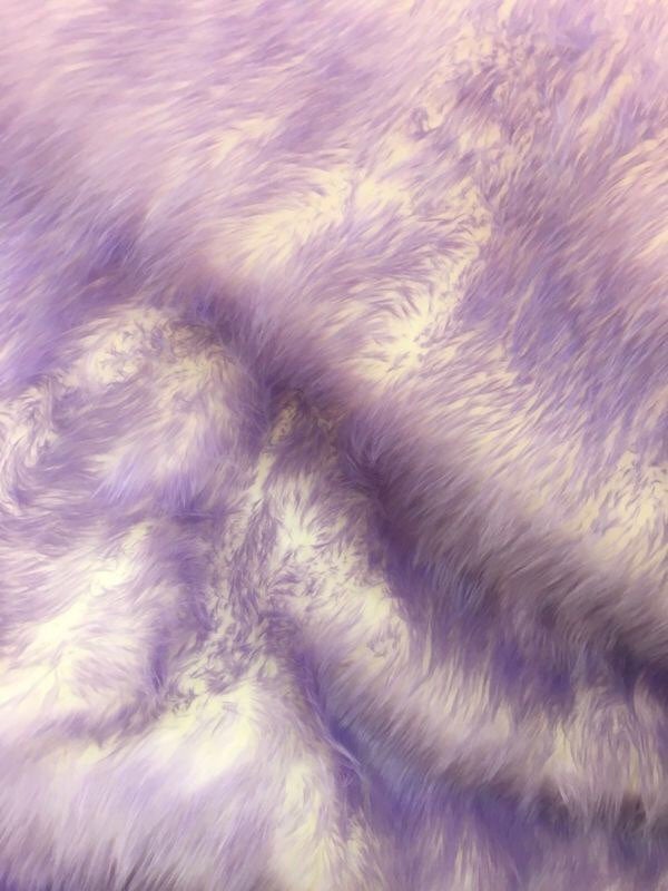 Lavender Tipped White Shaggy Faux Fur Suede Back 108”x60” Throw Blanket || Home Décor