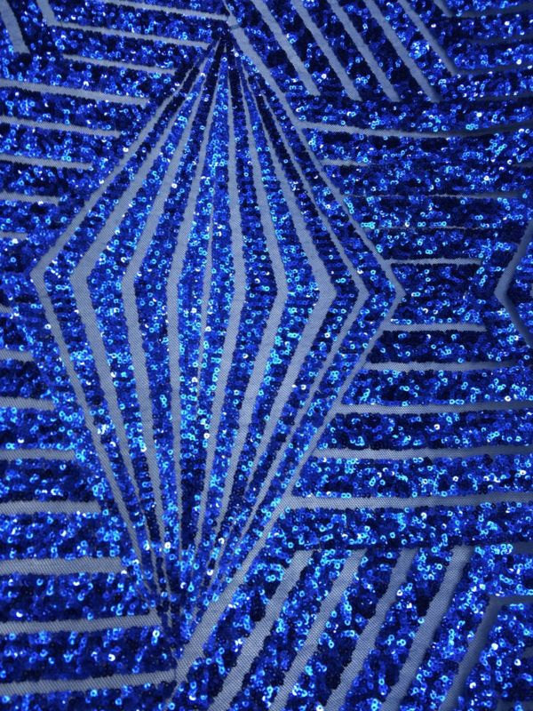 Royal Geometric Sequins Bombshell Lace 54” / 55” Wide || Fabric by the Yard