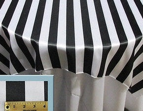 Set of 15 Black White 2" Double Stripe 58” x 58” Square Table Overlay || Event Décor