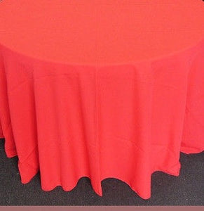 Set of 5 Coral Polyester Polypoplin Round 108" Tablecloths || Event Décor