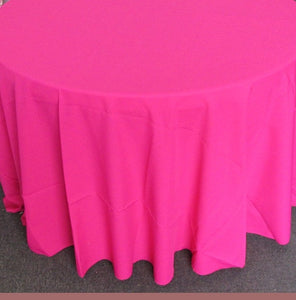 Set of 5 Fuchsia Polyester Polypoplin Round 108" Tablecloths || Event Décor