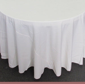 Set of 5 Ivory Polyester Polypoplin Round 108" Tablecloths || Event Décor
