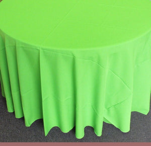 Set of 5 Lime Polyester Polypoplin Round 108" Tablecloths || Event Décor