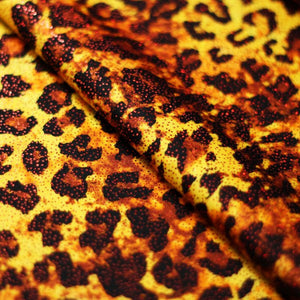 Orange and Brown Leopard Spandex Lycra 60" Wide || Dance Fabric by the Yard