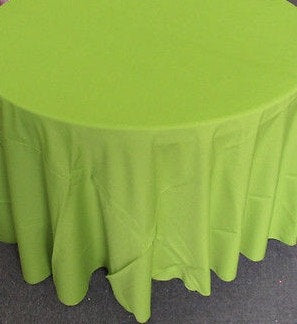Set of 5 Avocado Polyester Polypoplin Round 108" Tablecloths || Event Décor