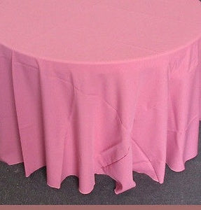 Set of 5 Dusty Rose Polyester Polypoplin Round 108" Tablecloths || Event Décor