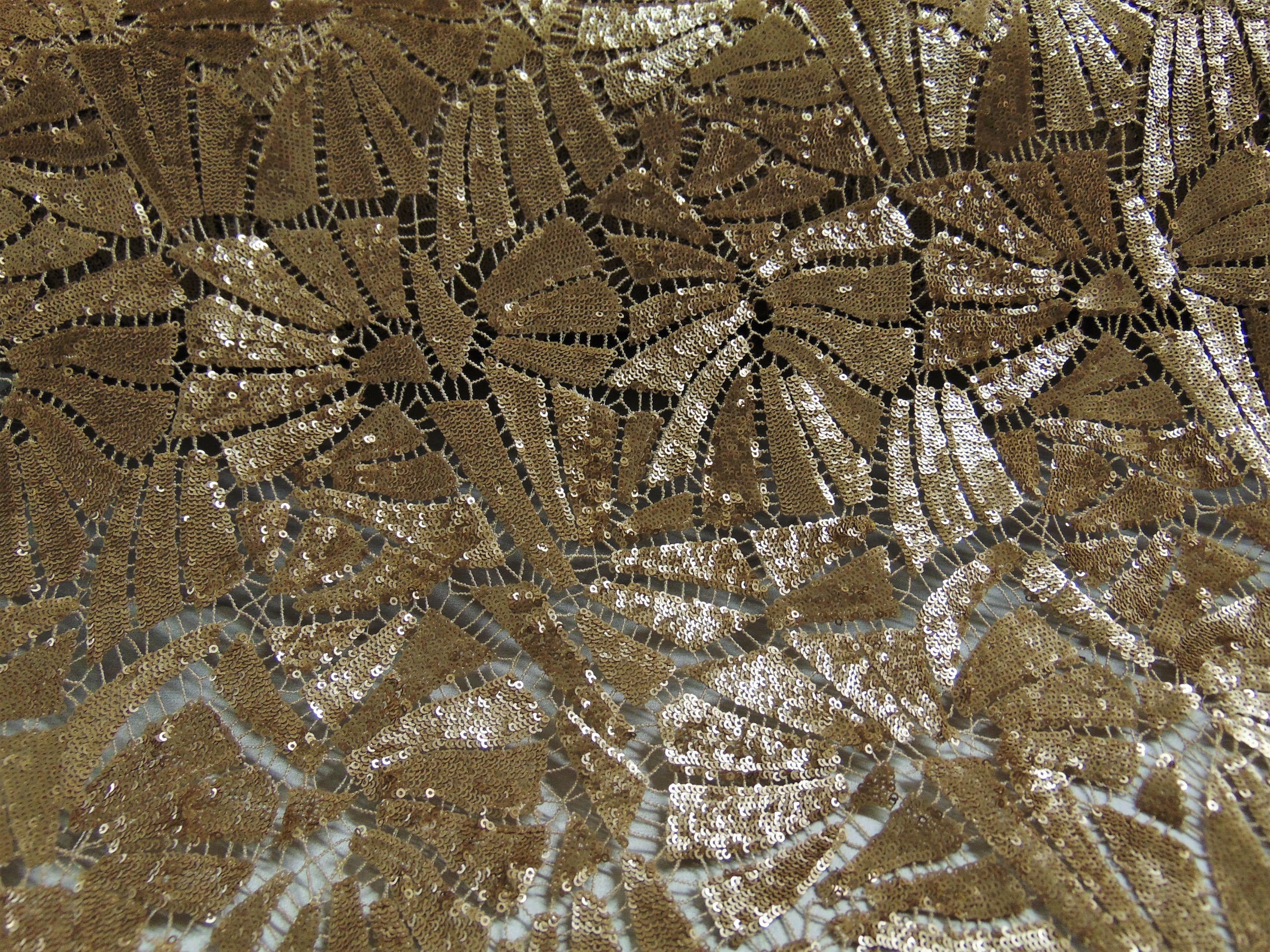 Gold Sheer Second Skin Sequin Knit 54” Wide || High End Fabric by the Yard
