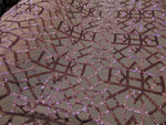 Load image into Gallery viewer, Dusty Pink Sacred Geometry Sequin 56” Wide || Fabric by the Yard
