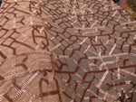 Load image into Gallery viewer, Gold Sacred Geometry Sequin Embroidered 4-Way Stetch Lace 55” Wide || Fabric by the Yard
