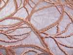 Load image into Gallery viewer, Peach Vein Embroidered Sheer Sequin Lace 52” Wide || Fabric by the Yard
