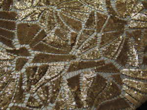 Gold Sheer Second Skin Sequin Knit 54” Wide || High End Fabric by the Yard