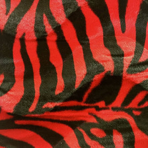 Red and Black Zebra Velboa 18"x18" Pillow Cover || Home Decor