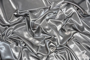 Silver Semi Shiny Charmeuse Satin Fabric 60" wide || Fabric by the yard