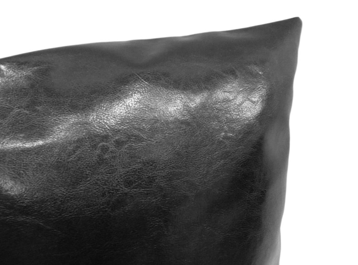 Black Faux Leather 20" x 36" Pillow || Home Décor
