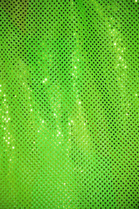 Neon Green Small Dot Sequin Fabric 45" Wide || Fabric by the Yard