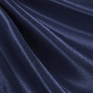 Navy Semi Shiny Charmeuse Satin Fabric 60" wide || Fabric by the yard
