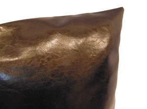 Dark Brown Faux Leather 18"x18" Pillow || Home Decor