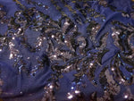 Load image into Gallery viewer, Navy Blue Nude SUTRA Sequin Stretch Mesh 55&quot; Wide || Fabric by the Yard
