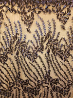 Load image into Gallery viewer, Navy Blue Nude SUTRA Sequin Stretch Mesh 55&quot; Wide || Fabric by the Yard
