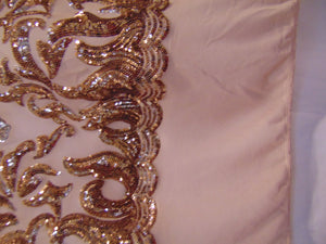 Rose Gold Nude SUTRA Sequin Stretch Mesh 55" Wide || Fabric by the Yard