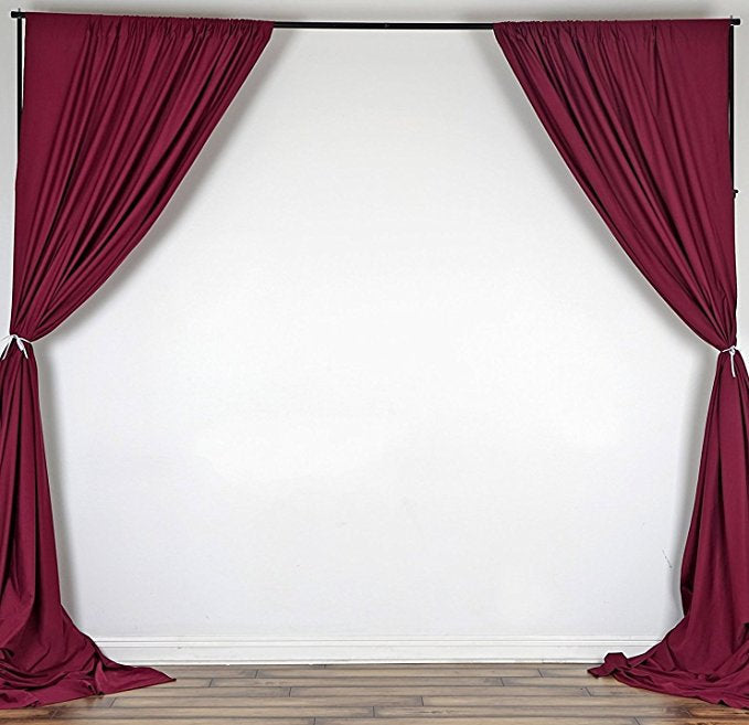 Set of 2 Polyester Backdrop Drapes Curtain Panels 5' x 10' || Event Decor