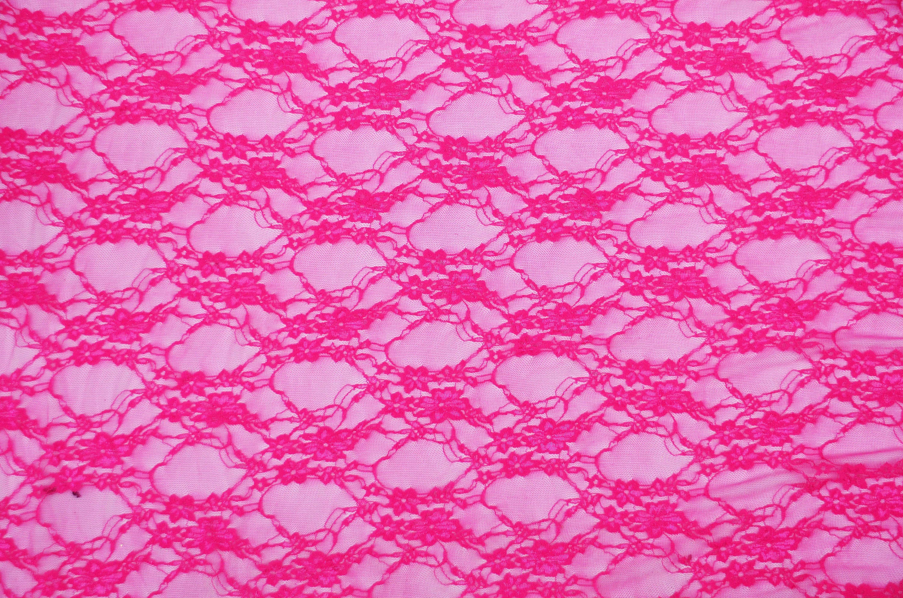 Hot Pink Vintage Stretch Floral Lace 58" Wide || Fabric by the Yard