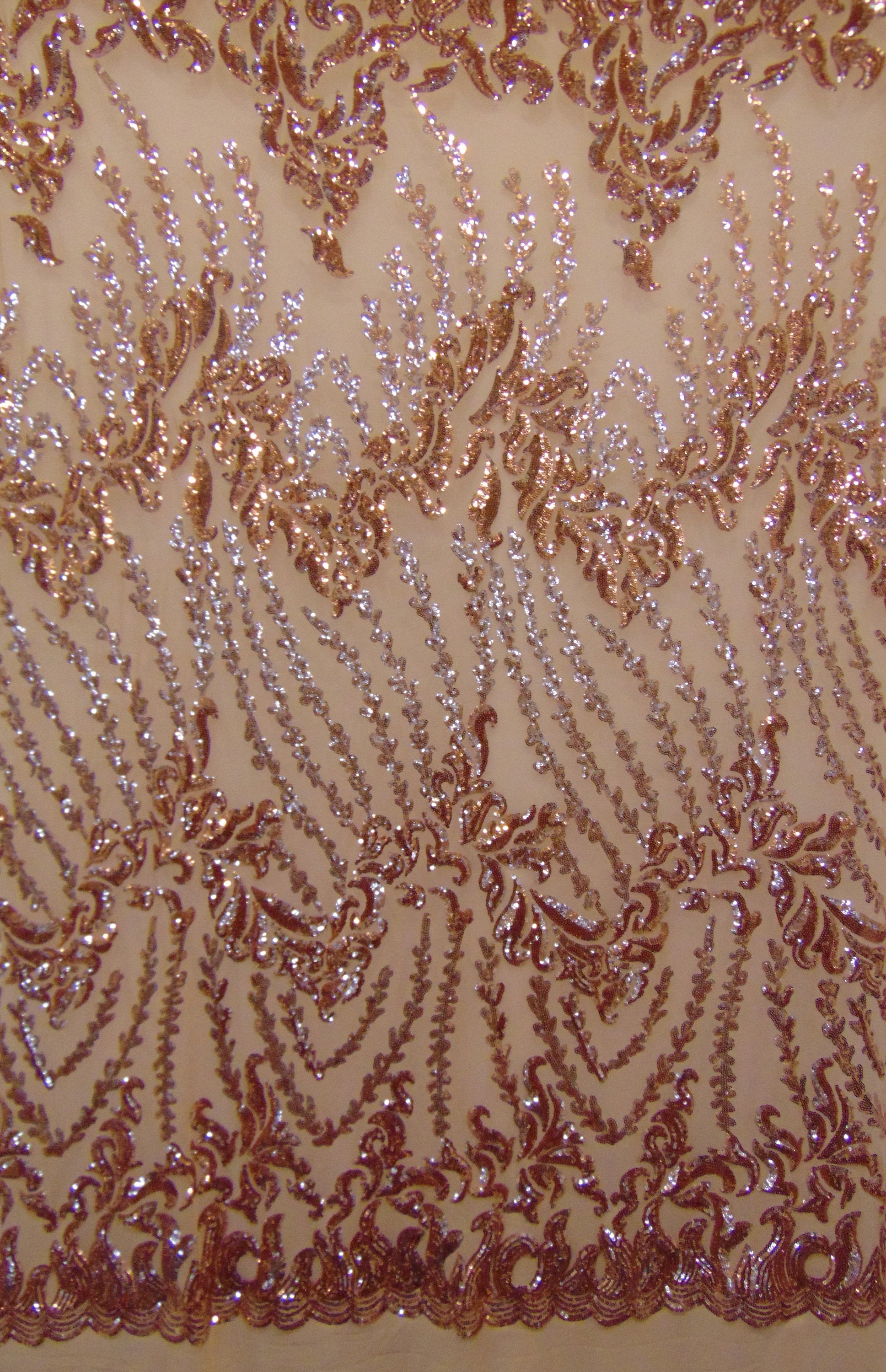 Bronze Nude SUTRA Sequin Stretch Mesh 55" Wide || Fabric by the Yard