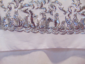 Silver Nude SUTRA Sequin Stretch Mesh 55" Wide || Fabric by the Yard
