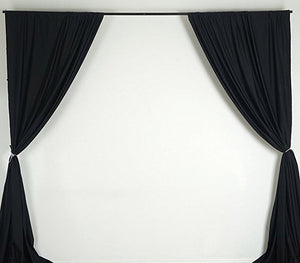Set of 2 Polyester Backdrop Drapes Curtain Panels 5' x 10' || Event Decor