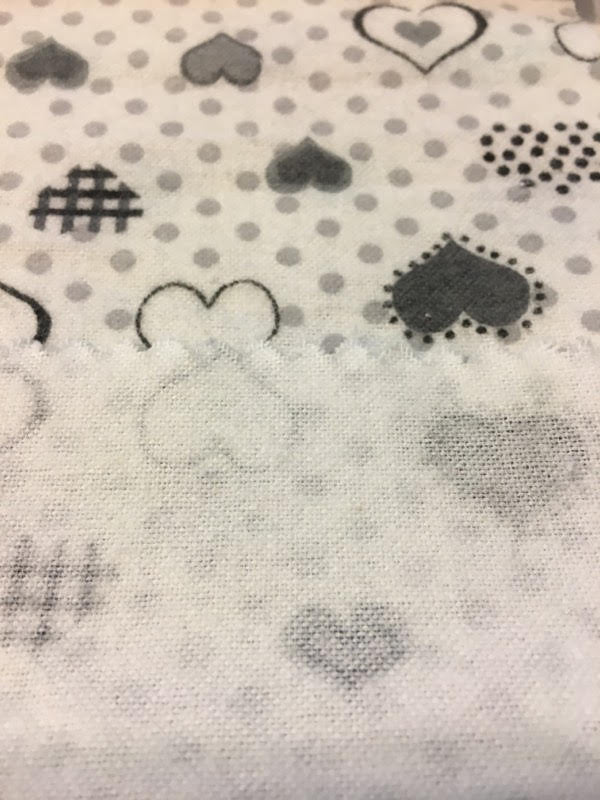 Grey Polka Dot Hearts 100% Cotton Flannel 45" Wide || Fabric by the Yard