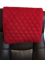 Load image into Gallery viewer, Red Quilted Suede 14”x30” Recliner Furniture Protector Cover || Home Décor
