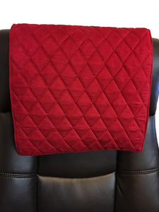 Red Quilted Suede 14”x30” Recliner Furniture Protector Cover || Home Décor
