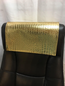 Gold Crocodile Embossed Vinyl 15”x15” Recliner Furniture Protector Cover || Home Décor