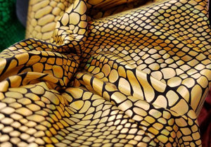 Gold Giant Snake Scales Spandex Lycra 60" Wide || Dance Fabric by the Yard