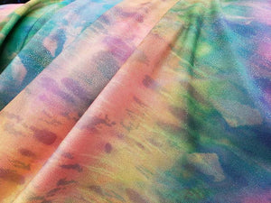 Pastel Tye Dye Foil Metallic Nylon Spandex Lycra 56" Wide || Dance Fabric by the Yard