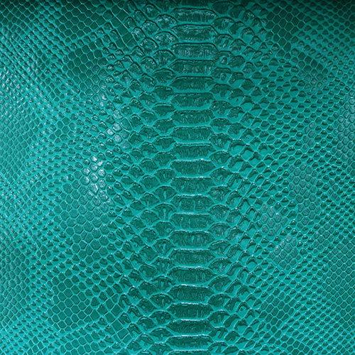 turquoise-faux-snake-python-embossed-vinyl-55-wide-upholstery-fabric-by-the-yard