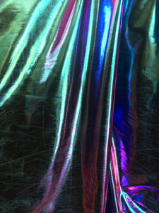 Blue Green Iridescent Metallic Spandex Lycra 60" Wide || Dance Fabric by the Yard