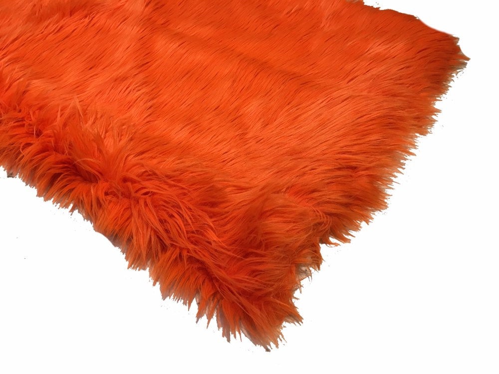 Orange Shaggy Plush Faux Fur Rectangular 2'x4' Area Rug || Home Decor