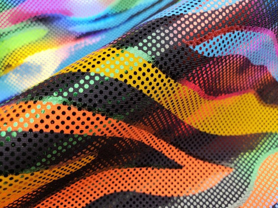 Zebra Multi Color Spandex Lycra 60" Wide || Dance Fabric by the Yard