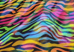 Load image into Gallery viewer, Zebra Multi Color Spandex Lycra 60&quot; Wide || Dance Fabric by the Yard
