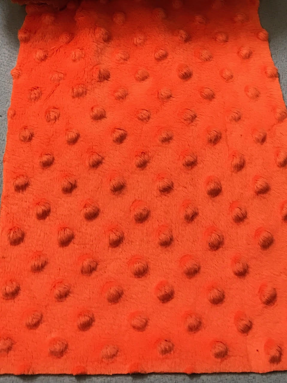 Neon Orange Soft Minky Dimple Dot Faux Fur Fabric 60” || Fabric by the Yard