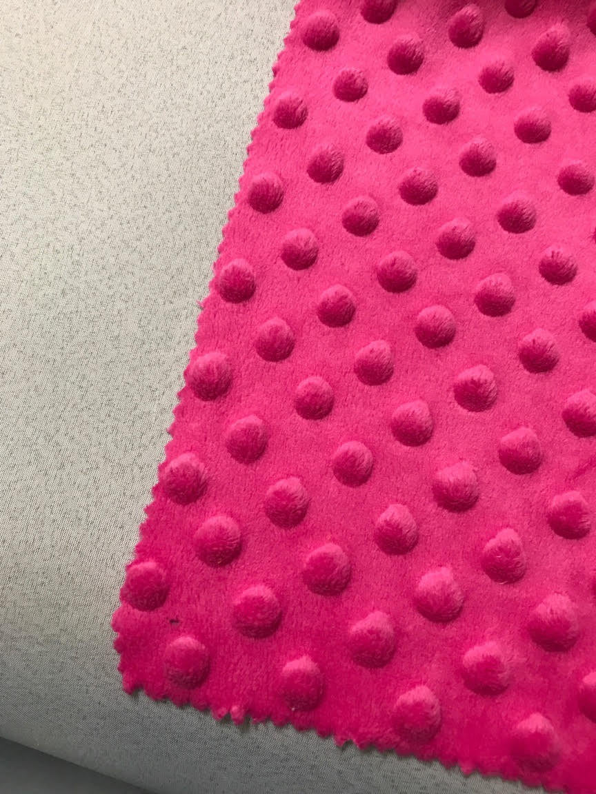 Hot Pink Soft Minky Dimple Dot Faux Fur Fabric 60” || Fabric by the Yard