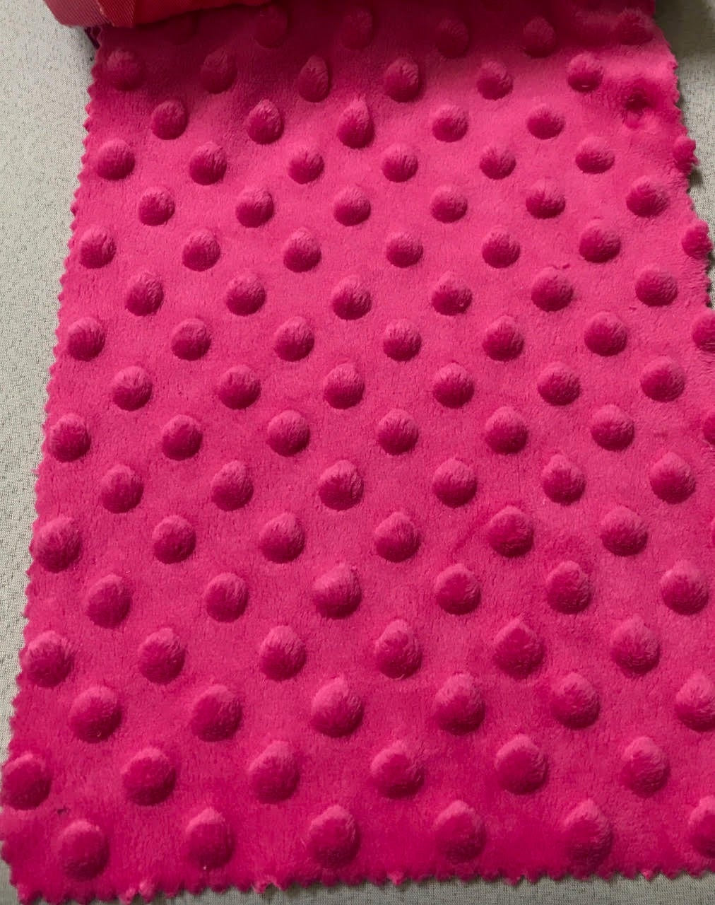 Hot Pink Soft Minky Dimple Dot Faux Fur Fabric 60” || Fabric by the Yard